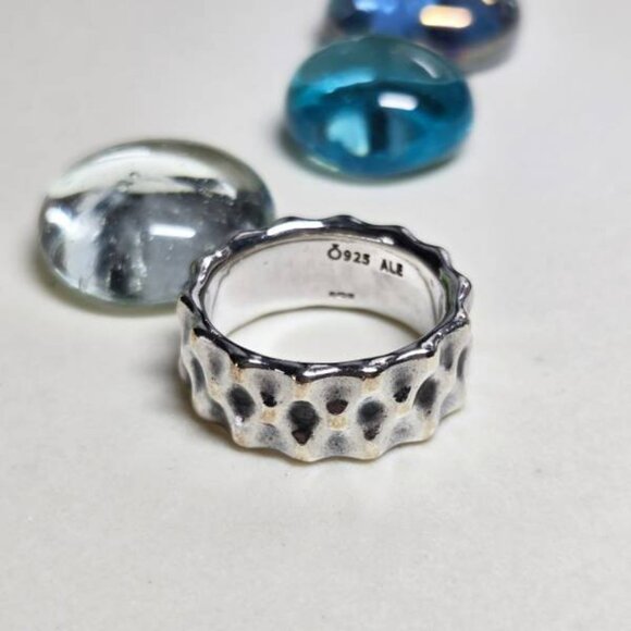 Authentic Pandora Liquid Silver Ring Hard To Find Retired Sterling Silver - Picture 2 of 8